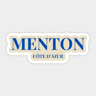 Menton Côte d'Azur City Name Text Sticker
